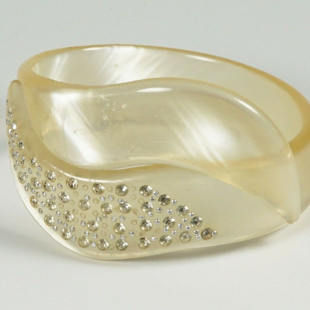Rhinestone Bypass Crossover Moonglow Bracelet View 5